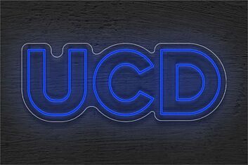 Brighten Up Your Space: Ucd LED Neon Sign for Home Decor, Office Ambiance, and Vibrant Party Settings.