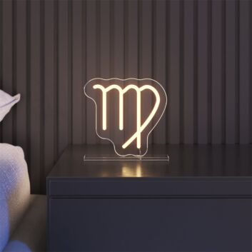 Brighten Up Your Space: Mini Virgo LED Neon Sign for Bar, Office, and Home Decor Elegance.