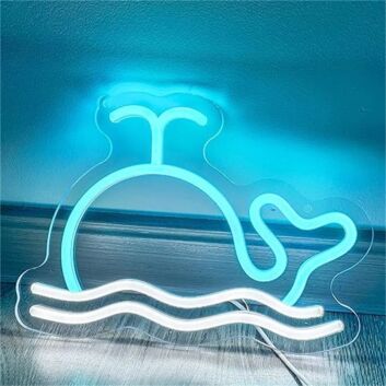 Enhance Your Living Spaces, Office, or Party Ambiance with the Whale For Home Decor LED Neon Sign.