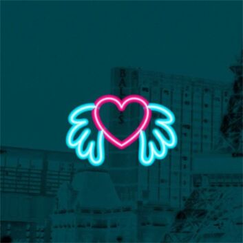 Brighten Your Wedding, Bar, and Romantic Evenings with the Winged Heart LED Neon Sign.