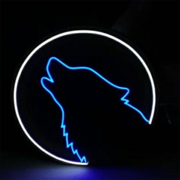 Light Up Your Nights with Wolf On The Moon LED Neon Sign, Perfect for Bars, Bedrooms, and Themed Events.