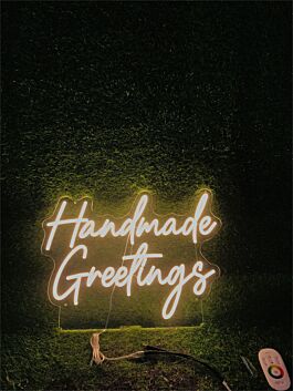 Elevate Your Space: Brighten Up Homes, Offices, and Special Events with the Handmade Greetings LED Neon Sign.