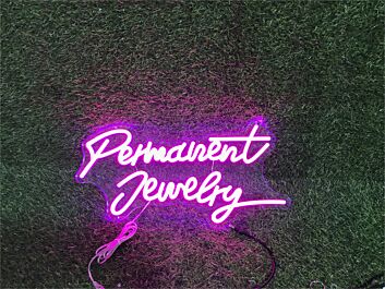 Enhance Your Space: Permanent Jewelry Wall Decor LED Neon Sign for Chic Home, Office, Boutique, and Event Ambiance