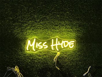 Enhance Your Space: Personalize Custom Miss Hyde LED Neon Sign for Home, Office, Bars, and Romantic Weddings.
