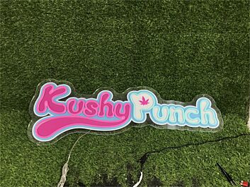 Brighten Up Your Bar, Office, or Home Party Scene with the Uv Kushy Punch Logo LED Neon Sign.