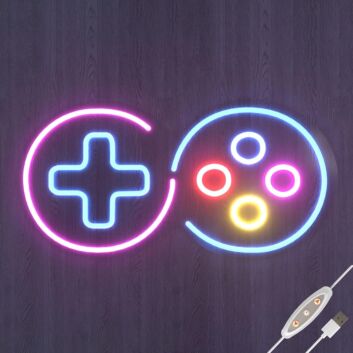 Elevate Your Gaming Room, Bar, or Event with the Colorful Game Console Buttons Neon Sign.