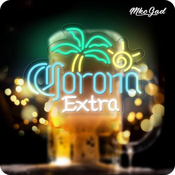 Elevate Your Space: Transform Your Home Bar, Office, or Party Ambiance with the Corona Extra Palm Tree Bar Pub Neon Sign.