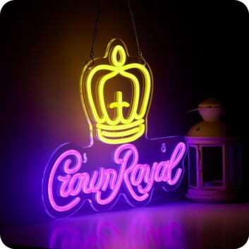 Crown Royal Neon Sign: Perfect for Elevating Your Home Bar, Office, or Memorable Events like Weddings and Parties