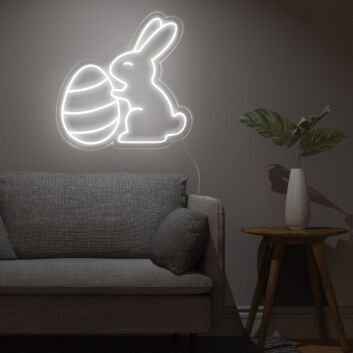 Brighten Up Your Easter Celebrations and Kids&#039; Rooms with the Easter Eggs Bunny Cute Neon Sign.