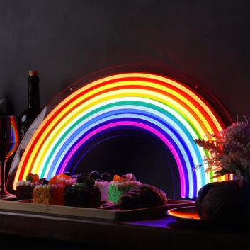 Brighten Up Any Space: Multicolor Rainbow Neon Sign for Room, Perfect for Home Decor, Office Vibes, and Celebratory Events.