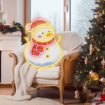 Brighten Your Festive Season: Snowman Sparkle Led Uv Neon Sign for Home, Office, and Holiday Celebrations