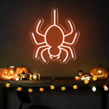 Light Up Your Halloween Festivities with the Spider Halloween Neon Sign - Perfect for Home, Bars, and Hauntingly Stylish Events!