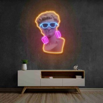Elevate Your Space: Headphone On David Led Uv Neon Sign - A Versatile Accent for Home, Office, and Entertainment Venues.