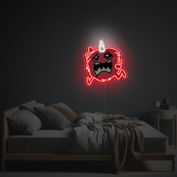 Brighten Up Your Bar, Office, or Bedroom with the Unique Little Red Crying Monster LED Neon Acrylic Artwork.