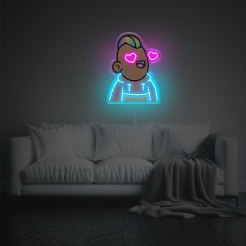 Brighten Up Your Space: Lovely Boy LED Neon Acrylic Artwork Perfect for Home Decor, Bars, and Celebratory Events.