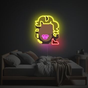 Brighten Up Your Space: Marilyn Monroe Portrait Abstract Painting LED Neon Acrylic Artwork Ideal for Home Decor, Office Ambiance, and Chic Bar Settings.