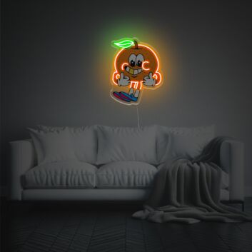 Brighten Your Spaces: Orange Boy LED Neon Acrylic Artwork for Home Decor, Office Ambiance, and Party Vibes.