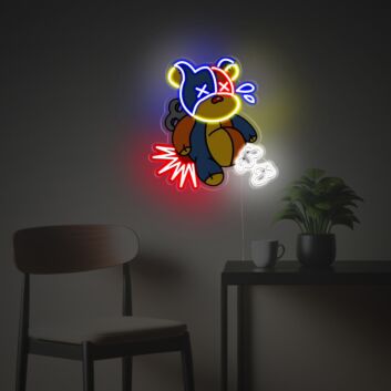 Brighten Your Child's Room or Nursery with Delightful Splicing Teddy Bear LED Neon Acrylic Artwork – Perfect for Creating Magical Spaces.