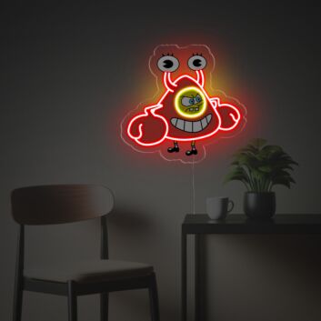 Bring whimsy to your bar or child's bedroom with Spongebob In Mr Crab Suit LED Neon Acrylic Artwork.