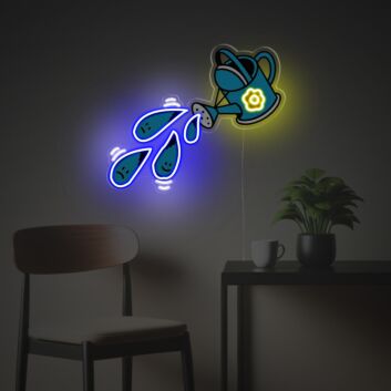Brighten Your Garden Themed Events: Watering Pot LED Neon Acrylic Artwork for Outdoor Celebrations and Home Decor.