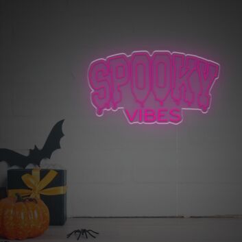 Brighten Up Your Bar, Halloween Party, or Home with the Melting Spooky Vibes LED Neon Sign.
