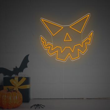 Transform Your Space into a Halloween Haven: Spooky Pumpkin Face LED Neon Sign for Home, Bars, and Theme Parties.