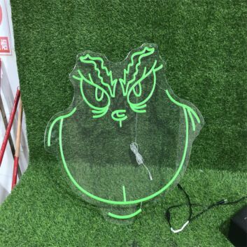 Brighten Up Your Bar, Office, or Home Decor with the Angery Bire Green LED Neon Sign.