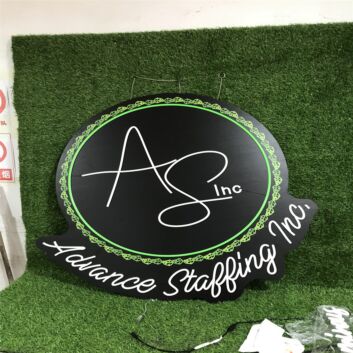 Brighten Up Your Business: Asvance Staffing Inc Custom LED Neon Sign, Perfect for Office, Storefront, and Bar Displays.