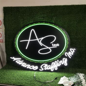 Brighten Up Your Business: Asvance Staffing Inc Custom LED Neon Sign, Perfect for Office, Storefront, and Bar Displays.
