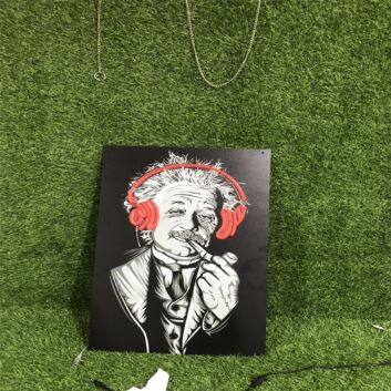 Brighten Your Space - Einstein With Earphone UV Print LED Neon Sign for Bars, Study Rooms, and Music Venues