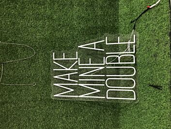 Brighten Up Your Bar or Celebrate in Style: Make Mine A Double White LED Neon Sign for Weddings, Parties, and Home Decor.