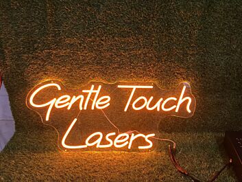 Brighten Up Your Space: Gentle Touch Lasers Orange LED Neon Sign for Chic Home Decor, Bars, and Vibrant Office Atmospheres.