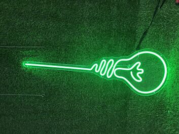 Light up Your Home, Office, or Party in Style with the Light Bulb Green LED Neon Sign.