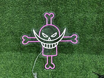 Add a Swashbuckling Glow to Your Bar, Themed Party, or Man Cave with the Pirate Head With Bone Cross LED Neon Sign.