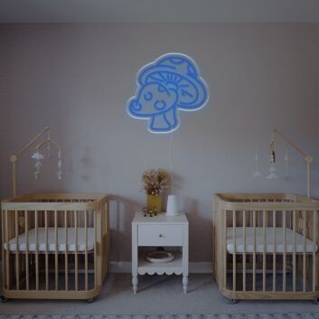 Brighten Your Child&#039;s Bedroom or Play Area with the Mushrooms Forkid Room LED Neon Sign for a Whimsical Touch.