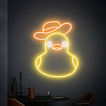 Brighten Up Your Bar, Game Room, or Man Cave with the Whimsical Cowboy Duck Led Sign - A Perfect Fusion of Fun and Light.