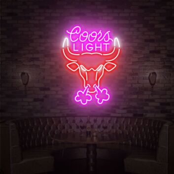 Brighten Your Rustic Home, Office, or Country-themed Wedding with the Cowboy Led Neon Sign Bull Skull Neon Sign - The Ultimate Cowboy Room Decor Centerpiece.