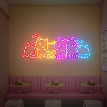 Brighten Your Space with Cute Cat Decor Gift Led Neon Lights Cat Wall Neon Decor Neon Desk Light - Perfect for Home, Office, and Party Ambiance.