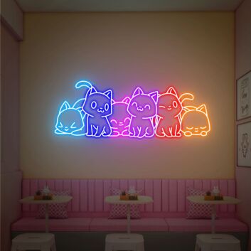 Brighten Your Space with Cute Cat Decor Gift Led Neon Lights Cat Wall Neon Decor Neon Desk Light - Perfect for Home, Office, and Party Ambiance.