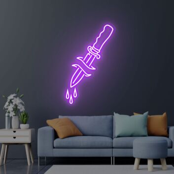 Brighten Up Your Spaces: Dagger Neon Sign Size and Color for Lively Home, Office, Bars, and Wedding Decorations.