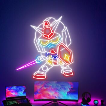 Brighten Up Your Kids&#039; Space and Celebrate in Style: Gundam Robot Anime Neon for Bedroom Decor, Parties, and Unique Graduation Gifts for Teens.