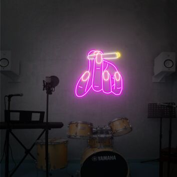 Brighten Your Space: Hand Smoking Led Neon Sign for Bedroom, Bar, and Office Wall Decor