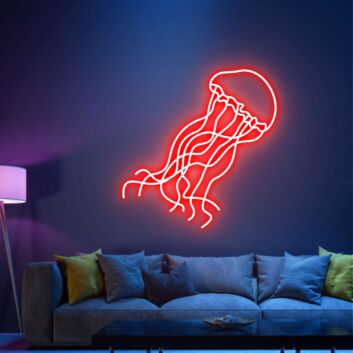 Brighten Your Space: Jellyfish Neon Sign Fish Neon Lights for Home Decor, Game Room, Bar, and Wedding Ambiance Enhancement.
