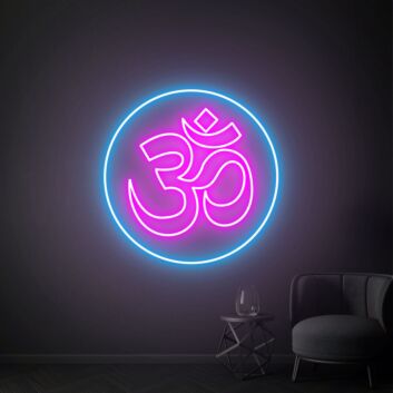 Elevate Your Yoga Studio or Meditation Space with the Om Symbol Emoji Neon Sign Yoga Neon Wall Decoration.