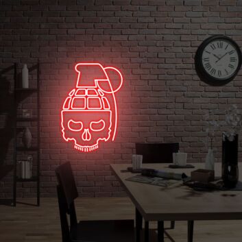 Brighten Your Space: Pineapple Bomb Skull Led Neon Sign - Perfect for Home Decor, Trendy Bars, and Unique Event Highlighting