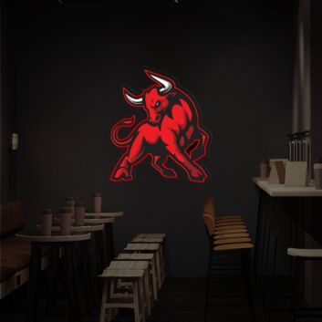 Light Up Your Nights: Red Bull Art Neon Sign for Vibrant Bedroom Glow, Home Decor, and Electrifying Party Ambiance
