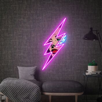 Brighten Up Your Bar or Man Cave with the Dazzling Sex Girl And Lightning Beautiful Woman Led UV Neon Sign.