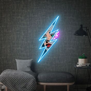 Brighten Up Your Bar or Man Cave with the Dazzling Sex Girl And Lightning Beautiful Woman Led UV Neon Sign.