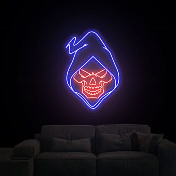 Skull Neon Sign: Elevate Your Game Room, Office, or Bar Atmosphere with Customizable Size and Color Neon Lights.