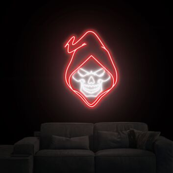 Skull Neon Sign: Elevate Your Game Room, Office, or Bar Atmosphere with Customizable Size and Color Neon Lights.